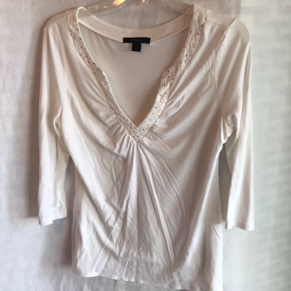 Quarter Sleeve Express White Top